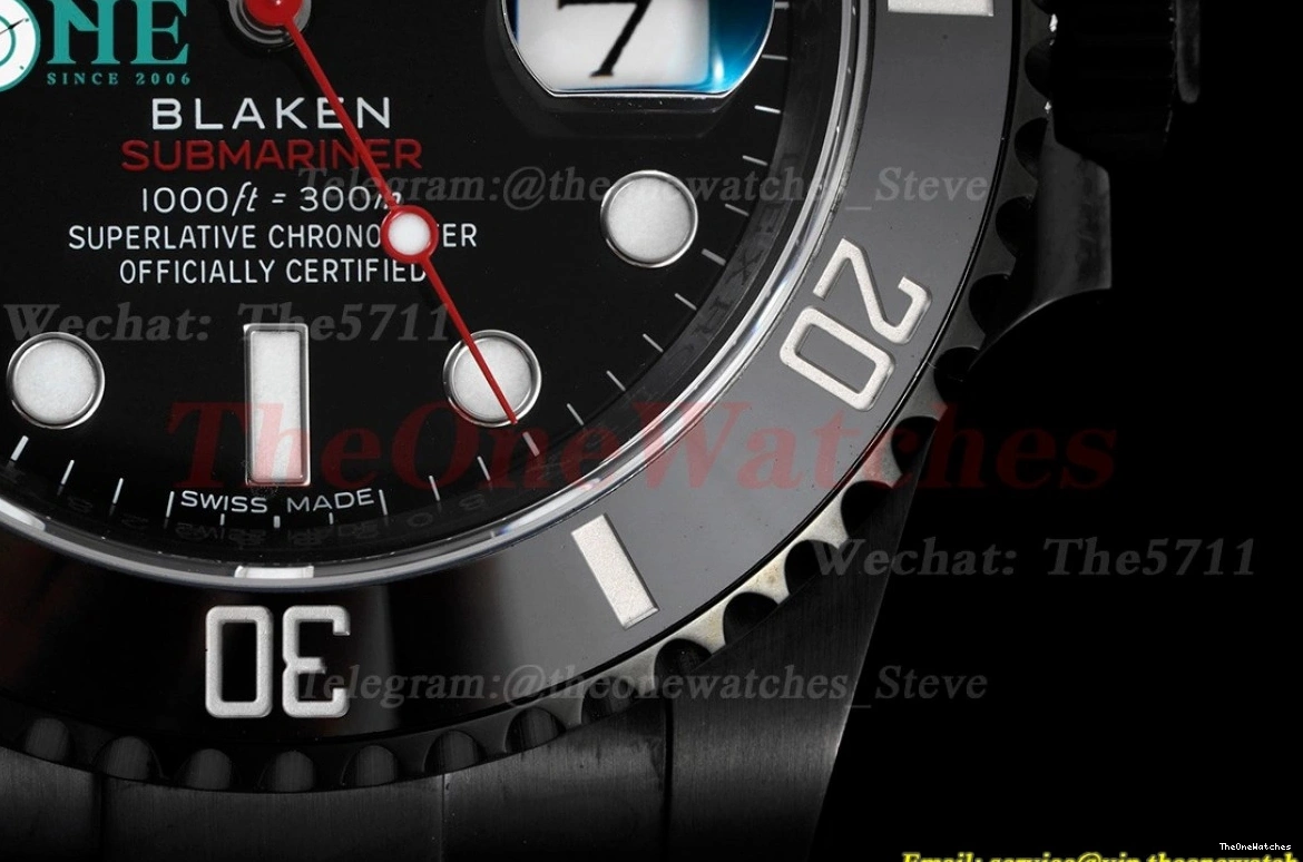 Dot SS Submariner 40mm Black VS3135 DLC V6F Blaken 0416